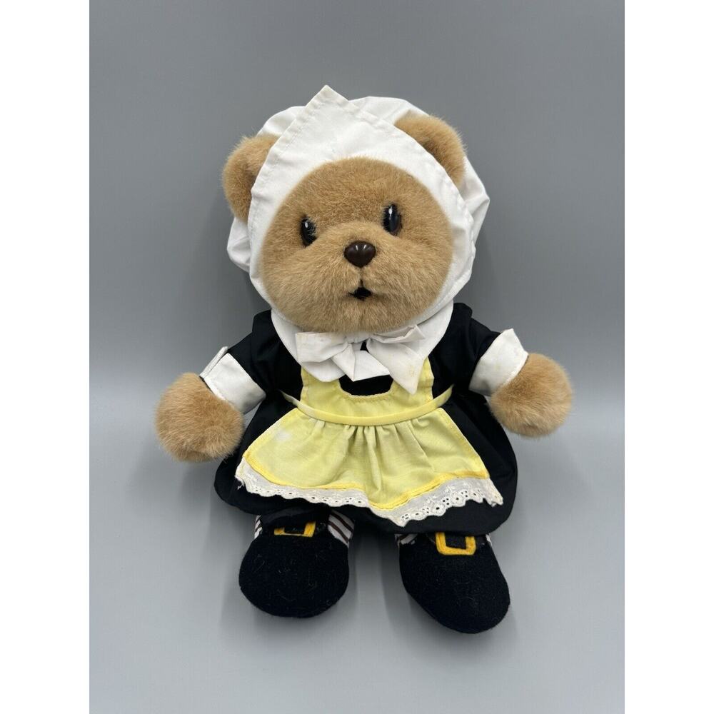 VTG 1997 Gibson Greetings Pilgrim Thanksgiving Bear Plush Stuffed Animal READ‎